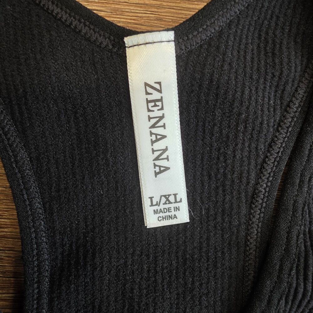NEW Zenana Ribbed Black Brami V Neck Racerback No Padding Bralette L/XL - Picture 5 of 6